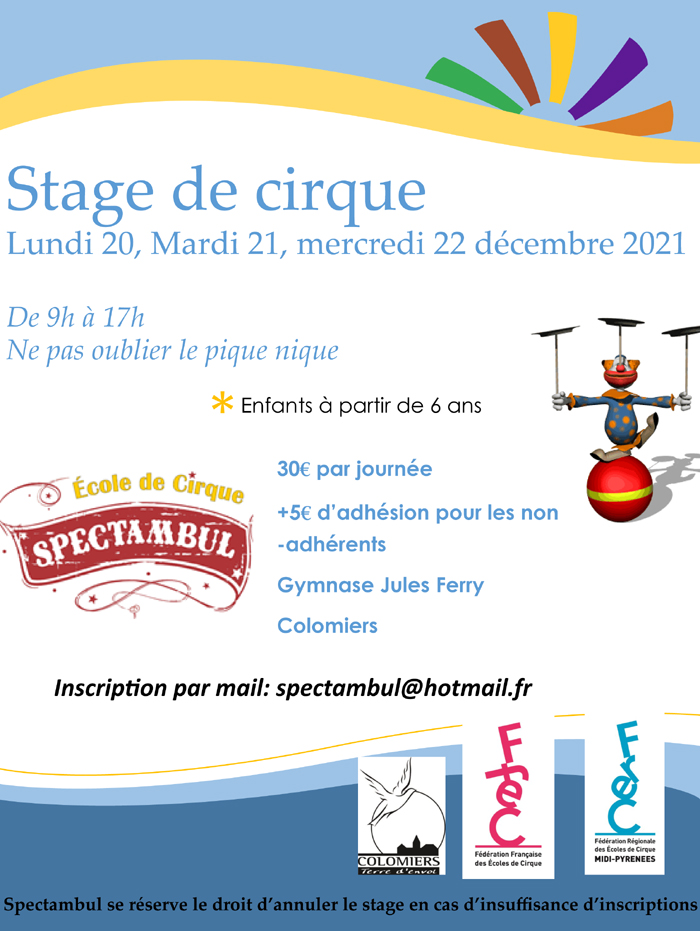 Stage de Cirque Noel 2021 SPECTAMBUL